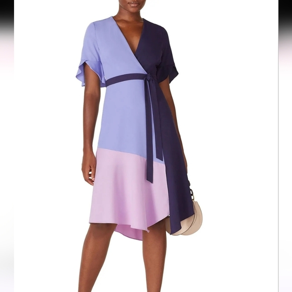 Hutch Colorblock Wrap Dress - Picture 1 of 11